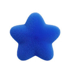A blue star shaped bath sponge on a white background isolated on transparent background
