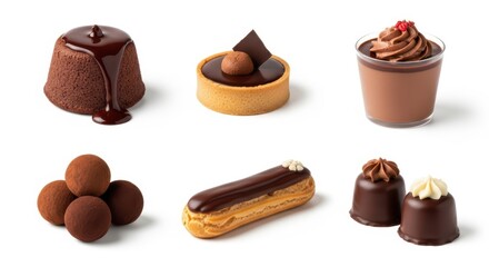 Obraz premium Assortment of Gourmet Chocolate Desserts and Pastries