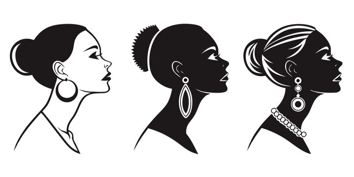 Diverse hairstyles showcasing the beauty and versatility of natural black hair Vector