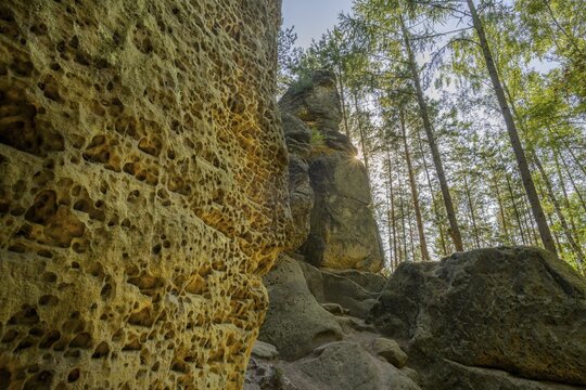 Rock labyrinth Skaln&iacute; město Bludi&scaron;tě, M&scaron;eno, Středočesk&yacute; kraj, Czech Republic
