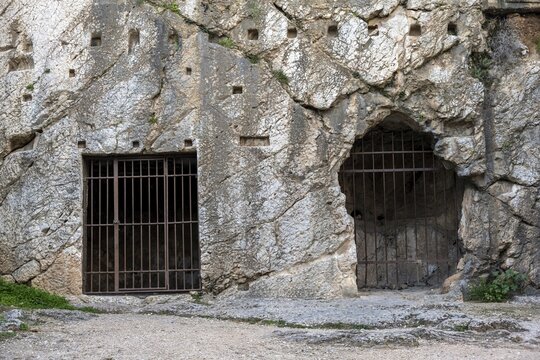 Socrates Prison, Philopappos Hill, Athens, Attica, Greece