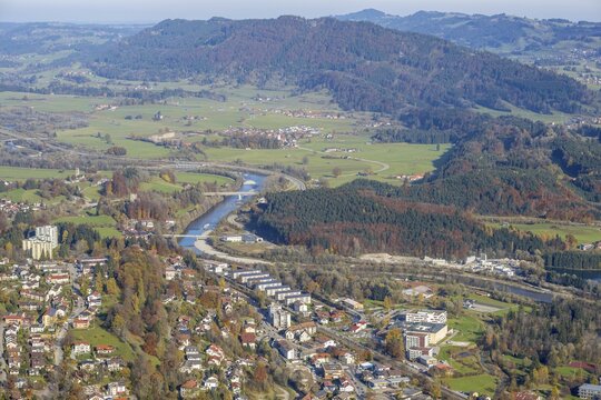 View of Immenstadt, Illertal, Allg&auml;u, Bavaria, Germany from the pulpit on the Immenst&auml;dter Horn