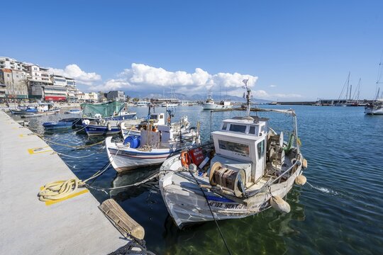 Fishing boats in the harbour, Piraeus, Greece