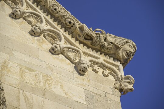 Detail of Sv Marko Cathedral, Korčula, Dubrovnik-Neretva County, Croatia