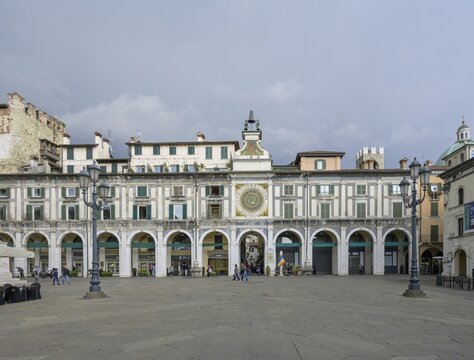 Astronomical clock in Piazza della Loggia, Brescia, Province of Brescia, Italy