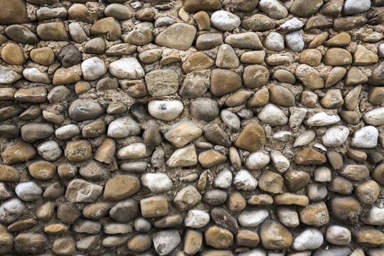 Wall of pebbles, Provence, France