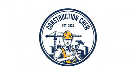 Fototapeta premium Construction Crew Logo Design Illustration.