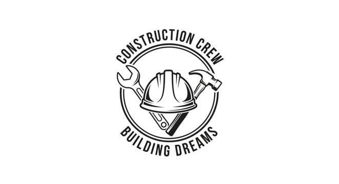 Construction Crew Logo Hard Hat.