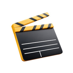 Fototapeta premium 3d movie clapperboard on transparent background