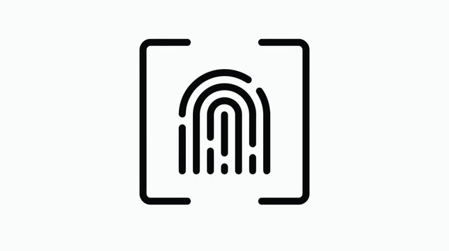 Fingerprint scan icon symbolizing security and identification technology.