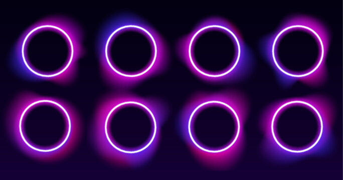 Soft neon gradient disk with blended mesh layers and subtle luminous highlights for digital designs. vector