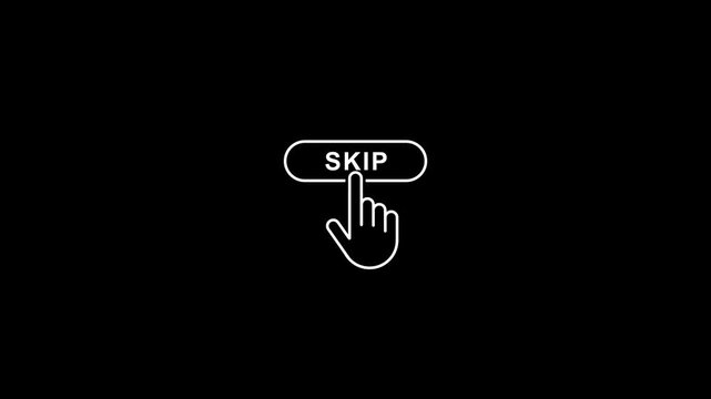 Skip button cursor click hand web navigation online interaction digital interface