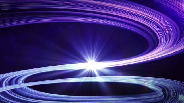 Abstract purple light trails creating energy movement