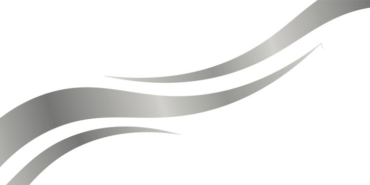 Flowing waves and swooshes with silver gradient for a luxurious border or footer on a certificate, banner