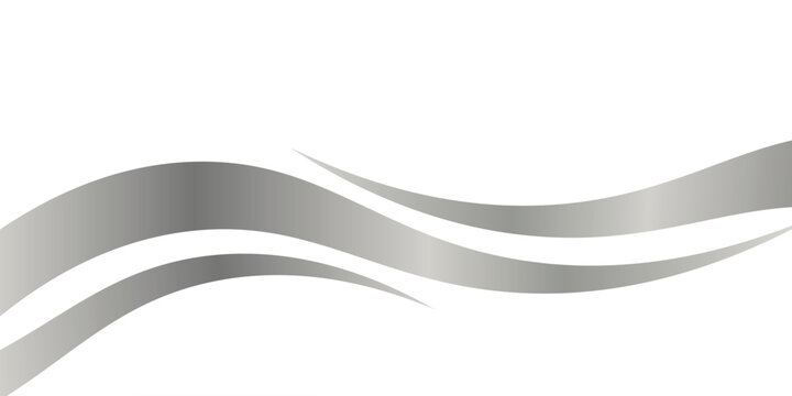 Flowing waves and swooshes with silver gradient for a luxurious border or footer on a certificate, banner