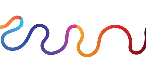 Multicolored gradient squiggly line art