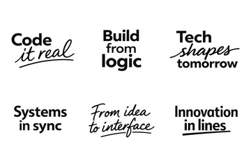 Obraz premium Inspirational tech-themed phrases in modern typography design