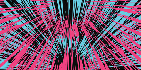 Vibrant Abstract Geometric Pattern with Pink and Teal Lines.