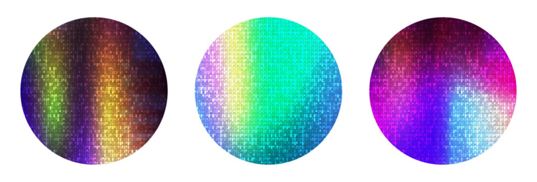 Colorful Semiconductor Silicon Wafer with Microchip Grid Pattern
