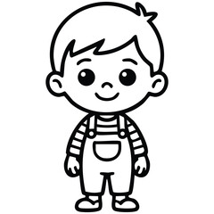 Obraz premium Playful cartoon illustration of happy young boy character in fun vector design style