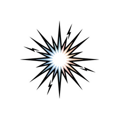 Fototapeta premium A vibrant starburst design with colorful rays on a black background