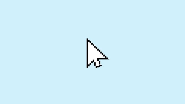 Animated Retro Pixel Art Mouse Cursor Pointer Icon with Alpha Channel