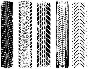 PNG tread imprint overlay on transparent background. Wheel track texture for pattern design.