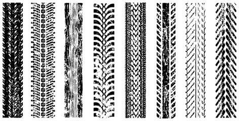 PNG tire tread overlay on transparent background. Clean track texture for automotive design workflows.