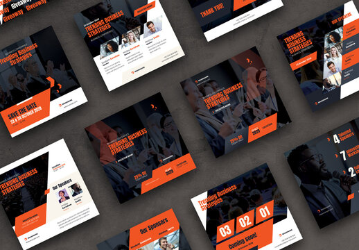 Business Conference Social Media Post Layout Template