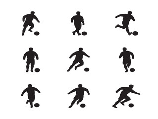 Action Soccer Player Silhouette Set for Sports Graphics  
