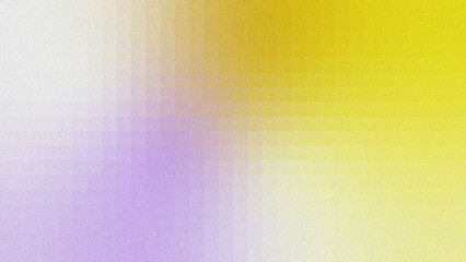Fototapeta premium Abstract grid, grainy gradient background with purple, yellow, and white noise texture.