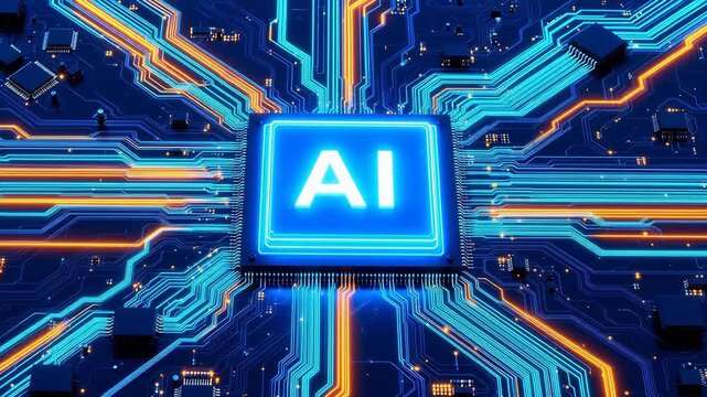 AI chip on circuit board