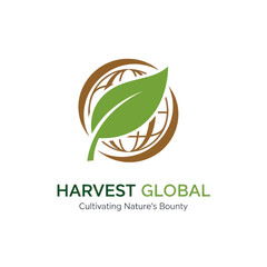 Harvest Global Logo Green Leaf Emblem.
