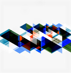Obraz premium Abstract geometric design. Blue, black, orange shapes overlap creating dynamic visual texture. Modern composition, clean lines.