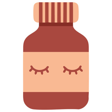 Sleeping pills or melatonin concept for bedtime and insomnia treatment vector illustration