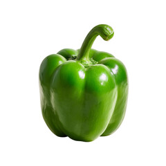 PNG of Fresh green bell pepper, showcasing its vibrant color and shape.