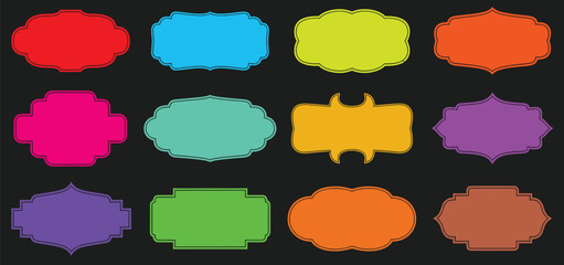 A collection of colorful speech bubbles on a black background