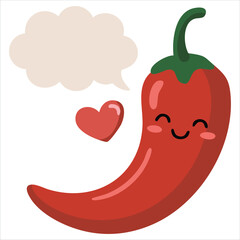 Romantic greeting with spicy element for love themes vector illustration