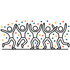 Fototapeta premium Dancing happy stickman for party and entertainment themes vector illustration