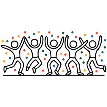 Dancing happy stickman for party and entertainment themes vector illustration