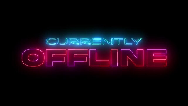 Currently Offline Neon Line Animation Background