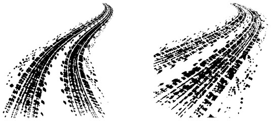 PNG diagonal rubber marks overlay on transparent background. Skid texture for drift compositions. © Sergey