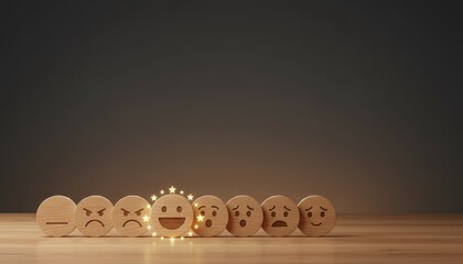 Emotion Icons Illustrating Happiness and Sadness in a Minimalist Setting