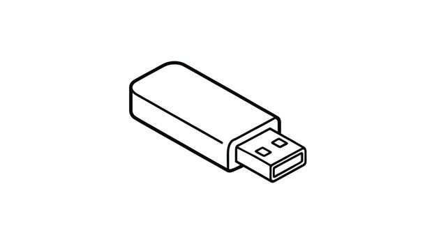 Simple line drawing of a standard usb flash drive or memory stick