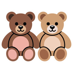 Obraz premium Simple Black and White Illustration of a Cute Teddy Bear for Coloring Books Isolated Vector Illustration on White Background