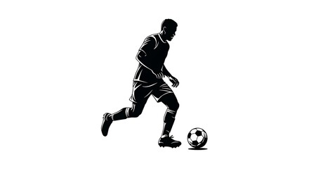 Fototapeta premium Action-oriented soccer player stencil design perfect for apparel printing, athletic merchandise, and competitive sports marketing materials