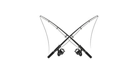 Crossed Fishing Rods with Reels. © Ping