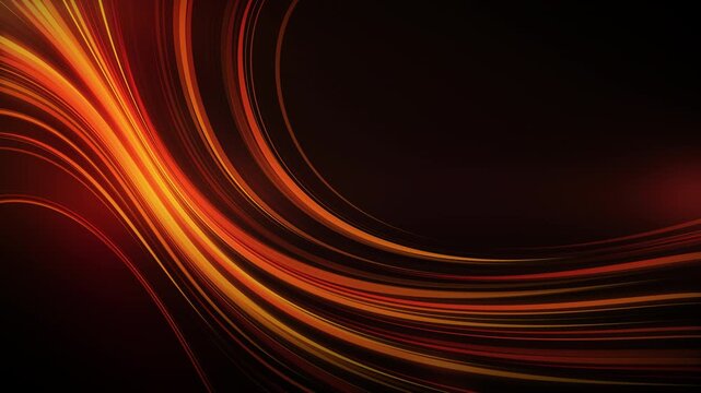 Flowing orange light lines creating energy abstract background