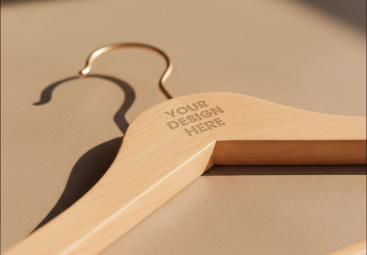 Clothes Hanger Logo Message Branding Mockup