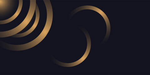 Black premium background with luxury dark golden geometric elements. Rich background for poster, banner, flyer etc. Vector EPS 10